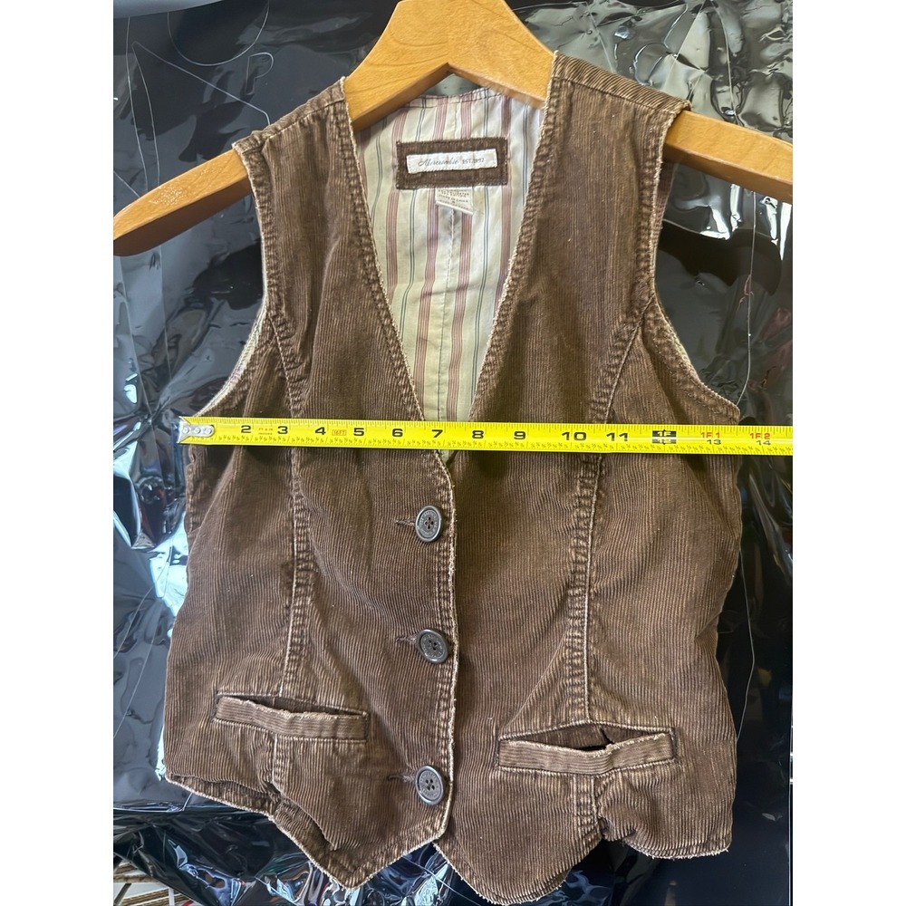 Abercrombie Corduroy Vest Women's Size S Brown Button Up Pockets Lined - Picture 5 of 10